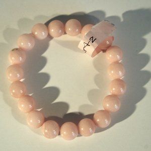 Natural Pink Quartz Stone Stretch Bracelet